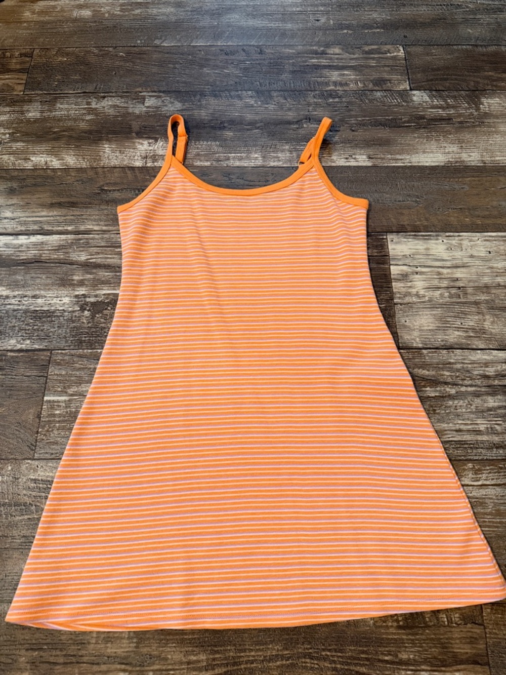 American Eagle Outfitters Orange and White Striped Tank Dress